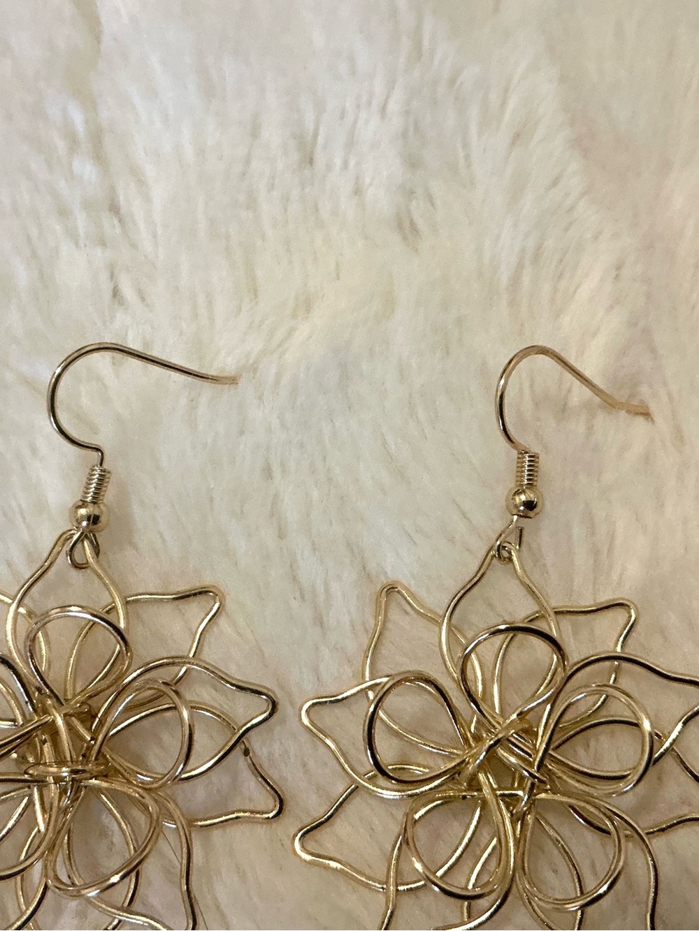 Adornia 14K Plated Wire Flower Drop Earrings - Picture 4 of 7